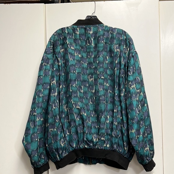 Robert Stock Silk Jacket with Pockets Geometric Pattern Large - Picture 5 of 5